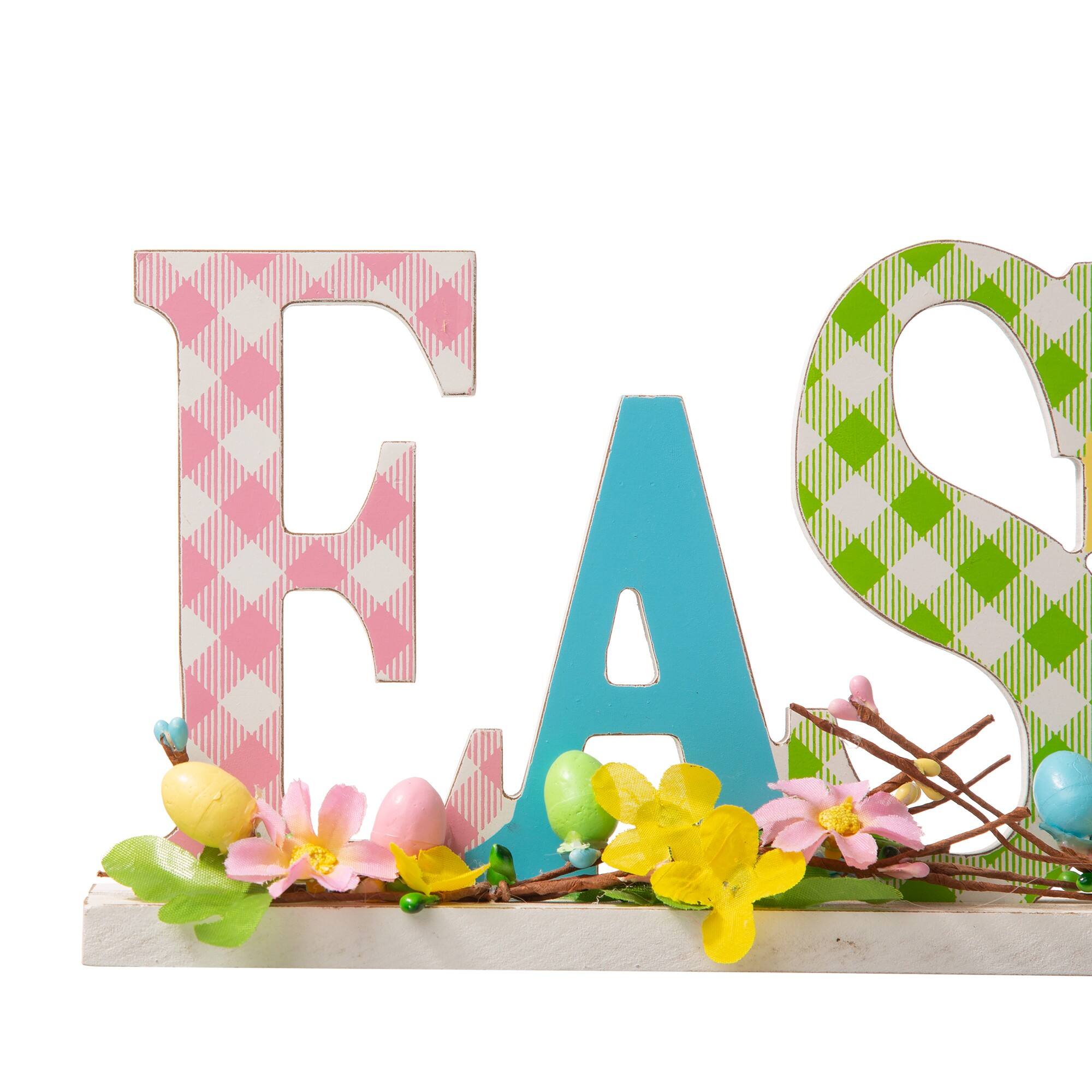Glitzhome® 16" Wooden Easter Table Décor